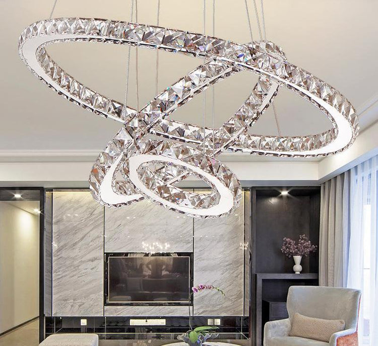 Luxury Crystal LED Chandelier - Cool White / 20cm, 40cm - 2 