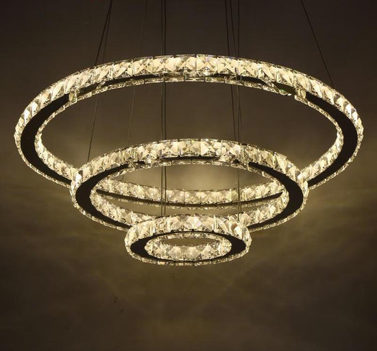 Luxury Crystal LED Chandelier - Warm White / 20cm, 40cm - 2 