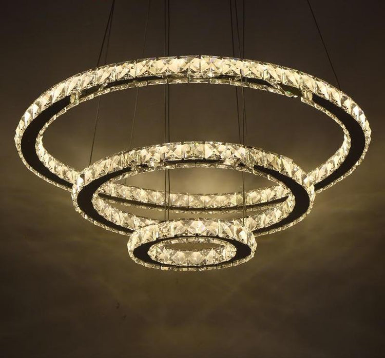 Luxury Crystal LED Chandelier - Warm White / 20cm, 40cm - 2 