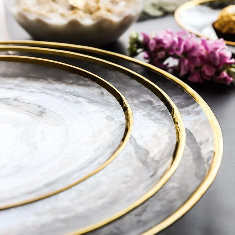 Luxury Gold Edge Inlay Plate Collection - Plate