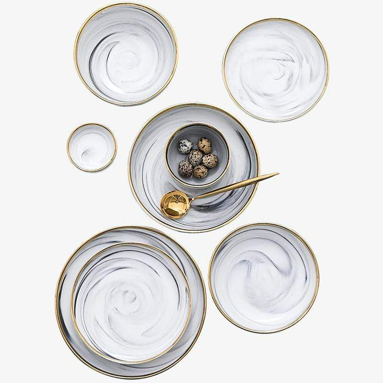 Luxury Marble Ceramic Dining Set - 8 Piece Set (All styles) 
