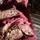 Luxury Maroon and Gold Egyptian Cotton Duvet Cover Set - 