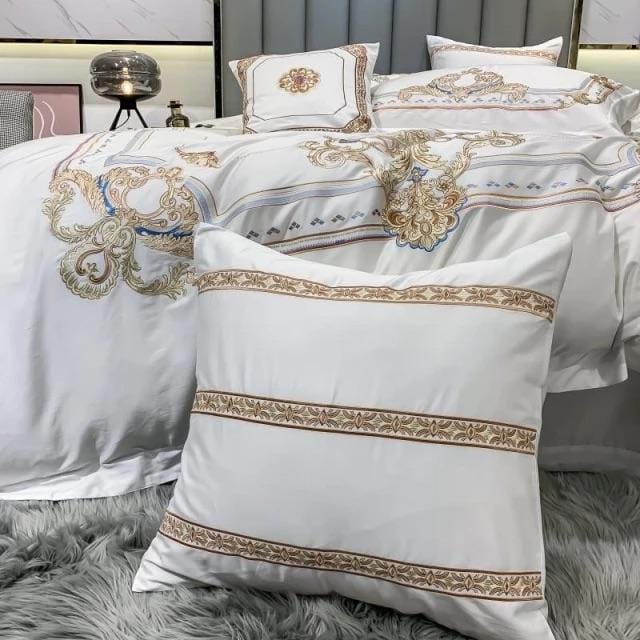 Luxury Royal White Egyptian Cotton Duvet Cover Set - Duvet 
