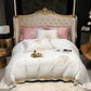 Luxury White & Pink Egyptian Cotton Duvet Cover Set - Duvet 