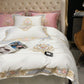 Luxury White & Pink Egyptian Cotton Duvet Cover Set - Duvet 