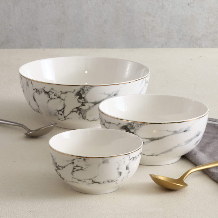 Marble Finish Bowl Set 3 pc - All Sizes Collection (3 