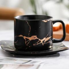 Marble Finish Tea Cup - Black Thunder - Mug