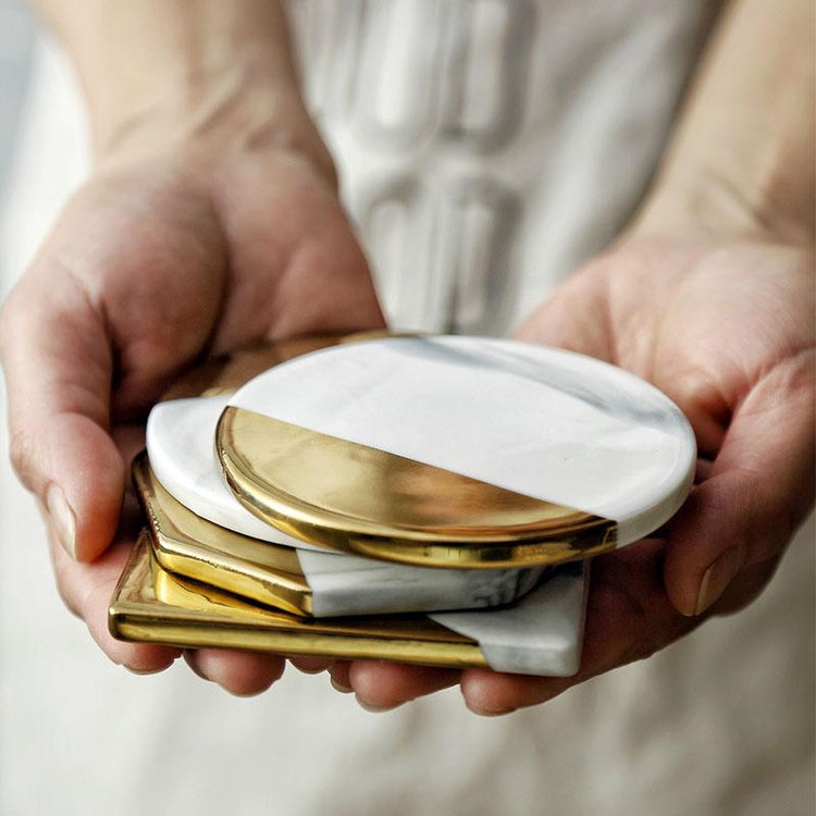 Marble Gold Coasters - Coaster