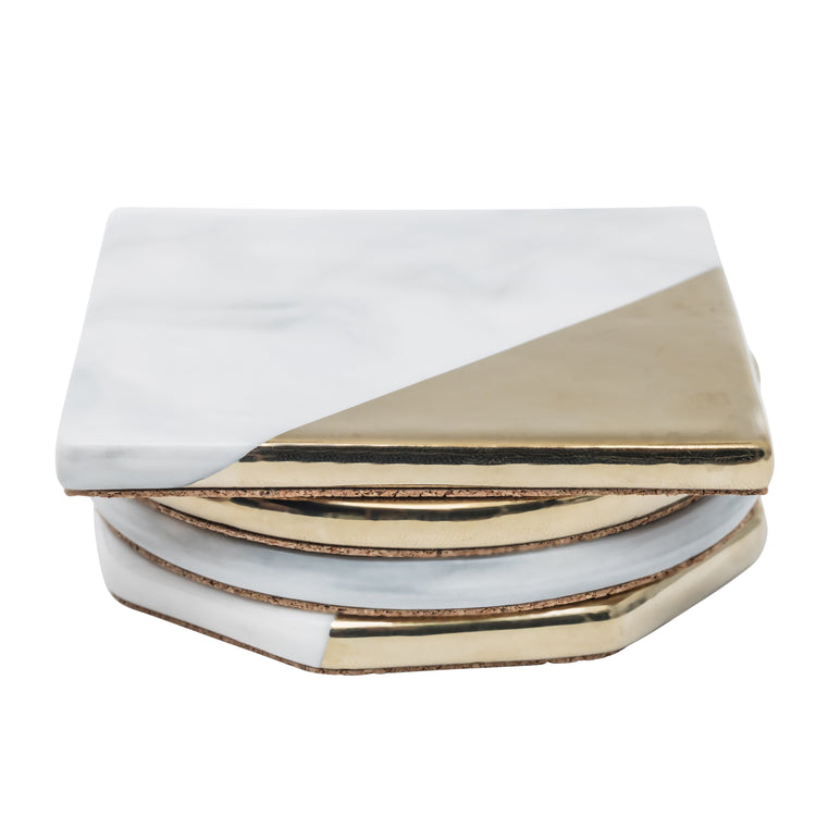 Marble Gold Coasters - Coaster Collection (4 Pieces) - 