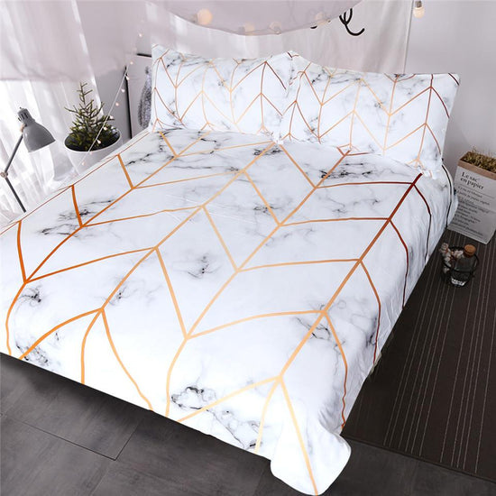 Marble Printed Arrows Duvet Cover Set - Twin - Duvet Cover 