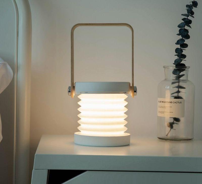 Meyer - Retracting Portable Lantern - Gray - Table Lamp