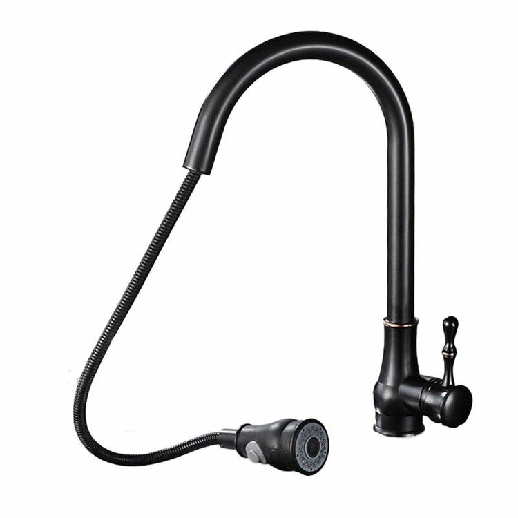 Minimal Matte Black Pull Out Kitchen Faucet - Faucet