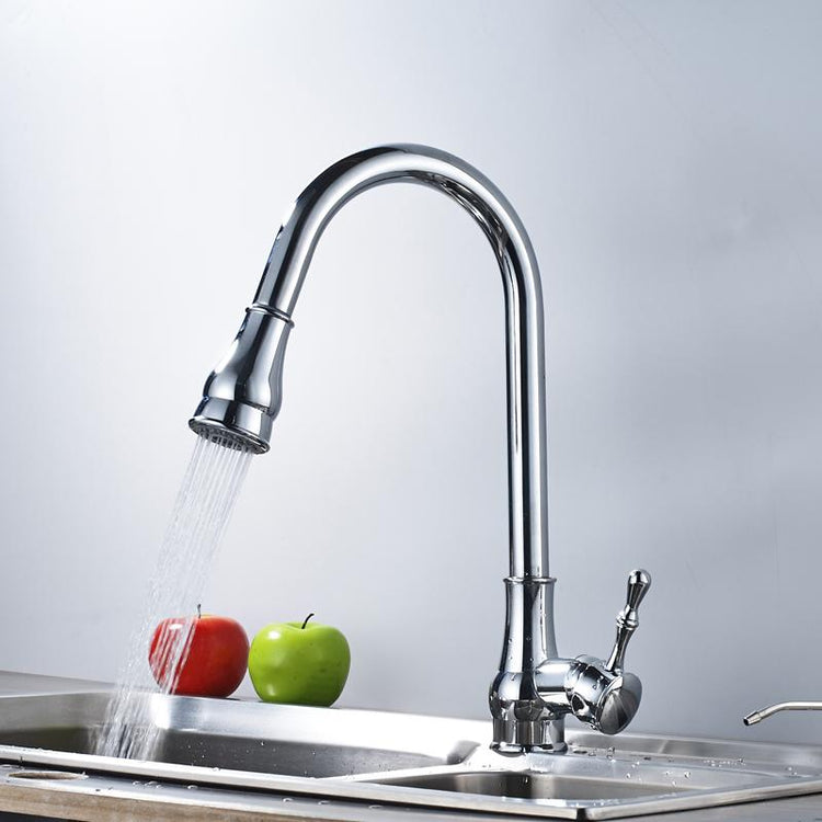 Minimal Matte Black Pull Out Kitchen Faucet - Faucet