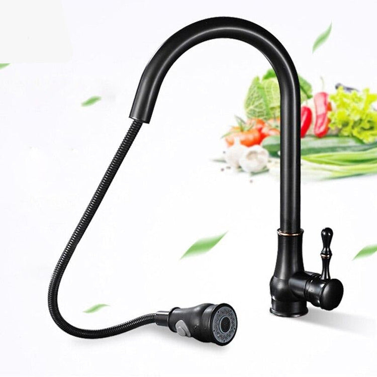 Minimal Matte Black Pull Out Kitchen Faucet - Faucet