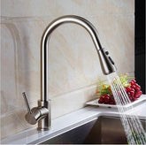 Minimal Pull out Kitchen Faucet - Nickel - Faucet