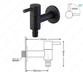 Minimal Wall Mounted Bathroom Faucet - Black / G1/2 3.5 x 4 