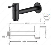 Minimal Wall Mounted Bathroom Faucet - Black / G1/2 3.5 x 6 