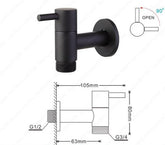 Minimal Wall Mounted Bathroom Faucet - Black / G1/2 & G3/4 3