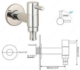 Minimal Wall Mounted Bathroom Faucet - Silver / G1/2 2.8 x 