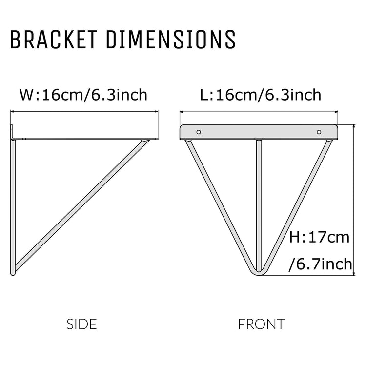 Minimal Wooden Shelf with Triangle Bracket - Décor