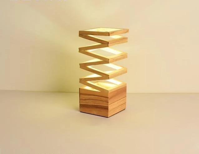 Mitsu Wood Accordion Table Lamp - Table Lamp