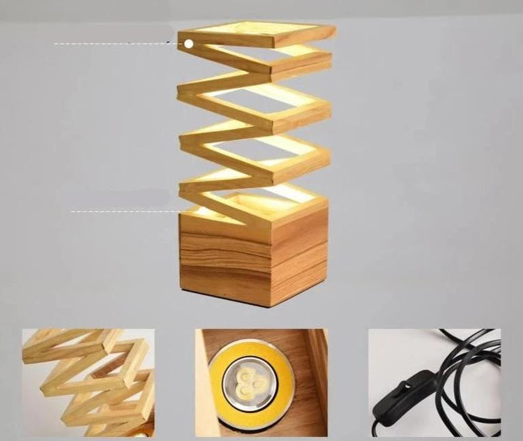 Mitsu Wood Accordion Table Lamp - Table Lamp