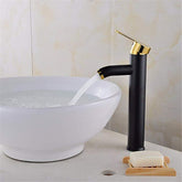 Modern Simple Matte Bath Faucet - Black & Gold / Large - 