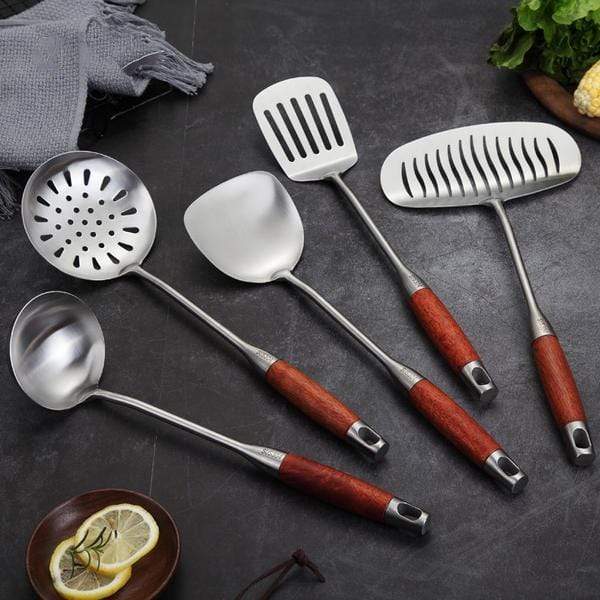 Modern Stainless Steel Cooking Utensils Set 5 pc - 5 Piece 