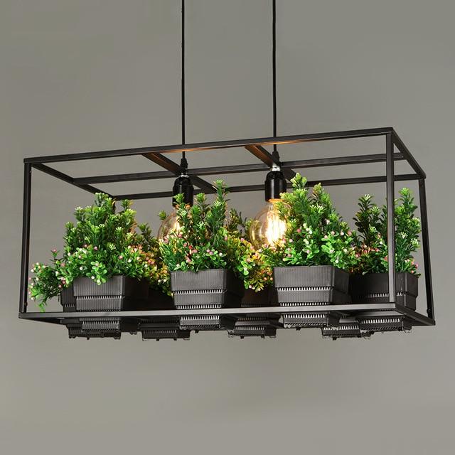 Modern Stylish Iron Chandelier with Planter - Chandelier