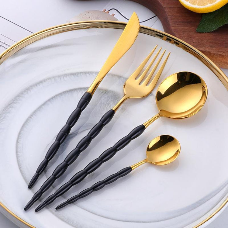 Modern Unique Artsy Cutlery Set - Black - Cutlery Set