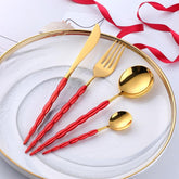 Modern Unique Artsy Cutlery Set - Red - Cutlery Set