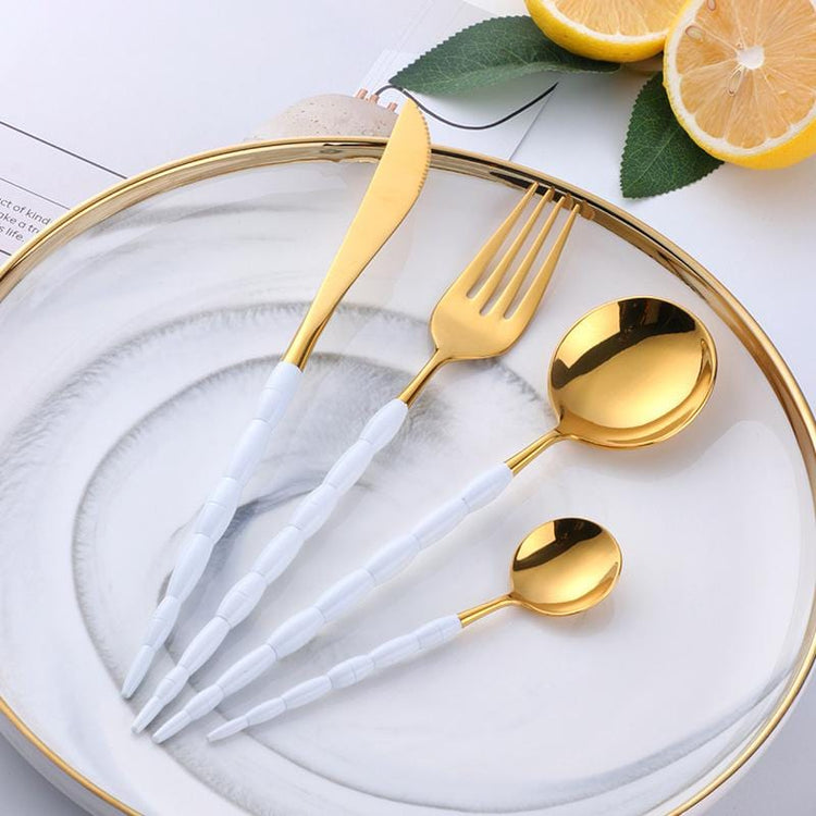 Modern Unique Artsy Cutlery Set - White - Cutlery Set