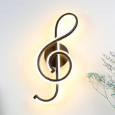 Mozart - Musical Note Wall Lamp - Black / Cold White 