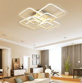 Multiple Square Shapes Chandelier - White / Warm White / 58 