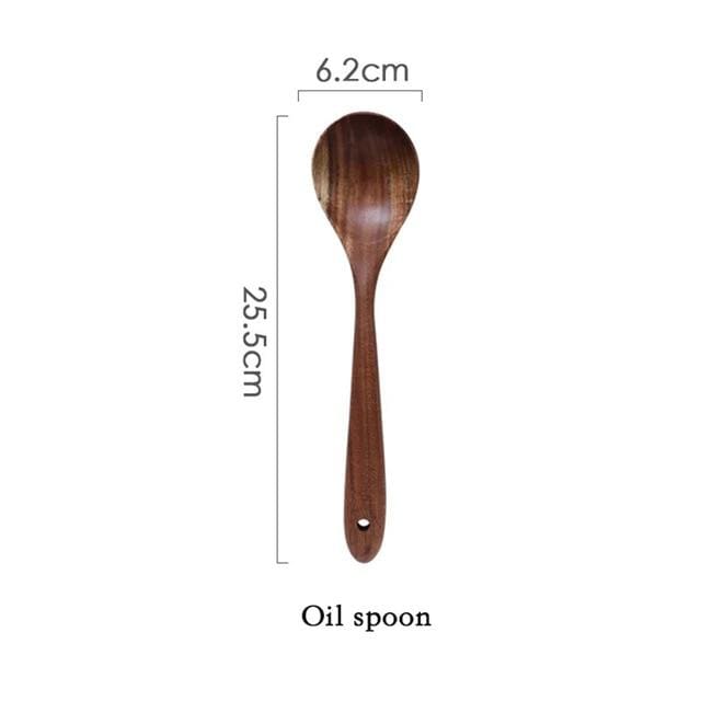 Back to Nature Teak Wood Cooking Ladle Set - Oil spoon - 