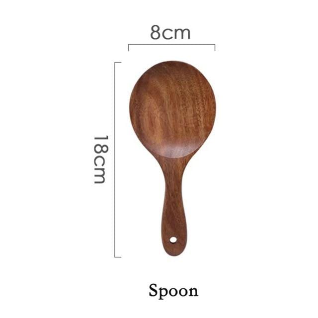 Back to Nature Teak Wood Cooking Ladle Set - Rice spoon - 