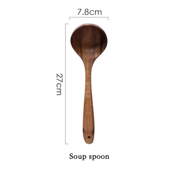 Back to Nature Teak Wood Cooking Ladle Set - Soup spoon - 