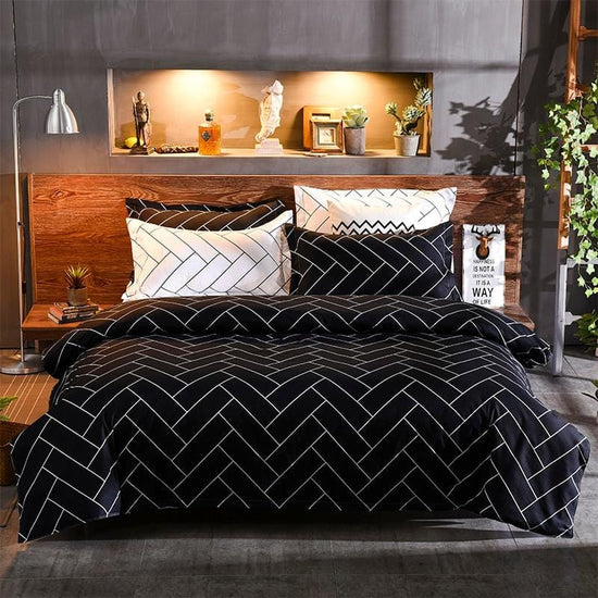 Nordic Geometric Print Duvet Cover Set - Duvet Cover Set