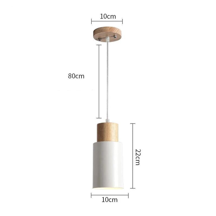 Nordic Long Cylinder Wood Pendant Light - Pendant Lamp