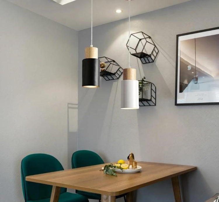 Nordic Long Cylinder Wood Pendant Light - Pendant Lamp