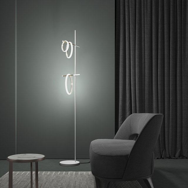 Nordic Magnetic Rings Floor Lamp - White - Floor Lamp