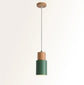 Nordic Modern Wood Base Pendant Lamp - Green / Without Light