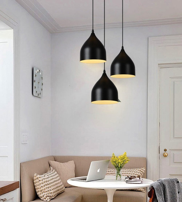 Nordic Sleek Pendant Lamp - Black / 3 / Round - Pendant Lamp