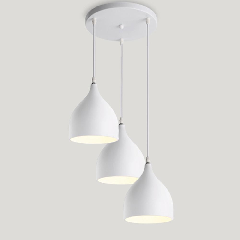 Nordic Sleek Pendant Lamp - White / 3 / Round - Pendant Lamp