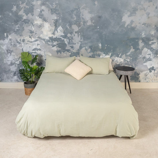 Oilve Soild European Linen Duvet Cover Set - King - Duvet 