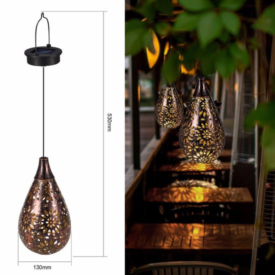 Oriental Oval Solar Hanging Garden Lamp - Solar Light