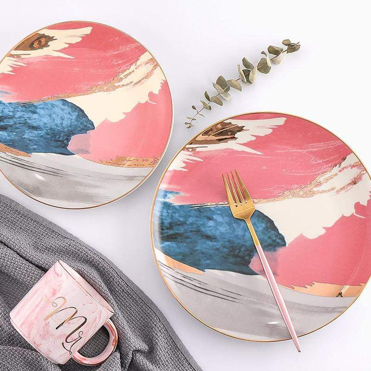 Pastel Abstract Style Plate Collection - Plate