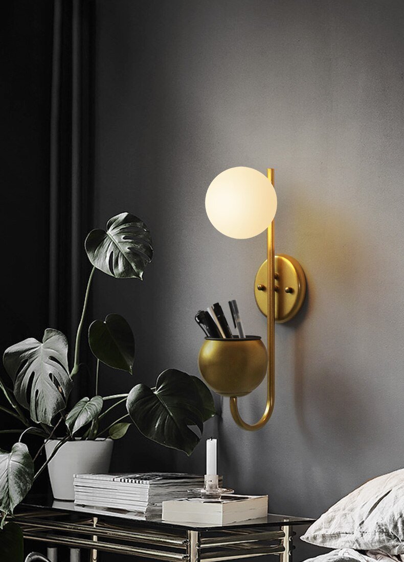 Pleasing Planter Globe LED Wall Mounted Bed Lamp - Wall 