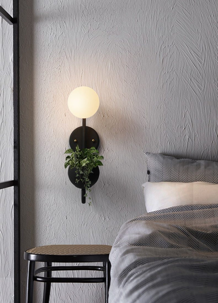 Pleasing Planter Globe LED Wall Mounted Bed Lamp - Wall 