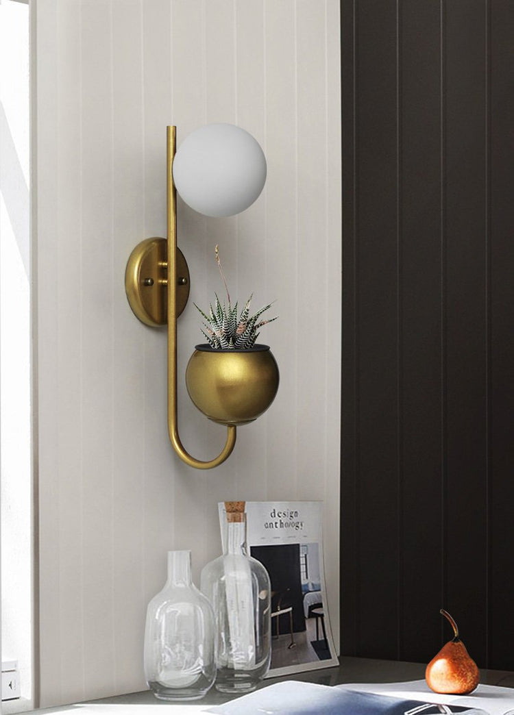 Pleasing Planter Globe LED Wall Mounted Bed Lamp - Wall 